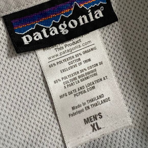 Patagonia Shirt Mens XL Performance Button Short Sleeve Light Gray - Picture 7 of 7
